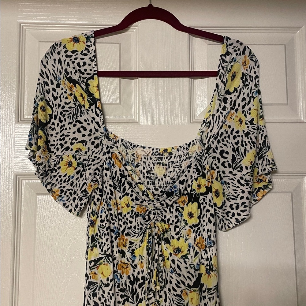 LOVESTITCH 💛🖤 Floral Animal print puff sleeve Maxi dress - Picture 9 of 13
